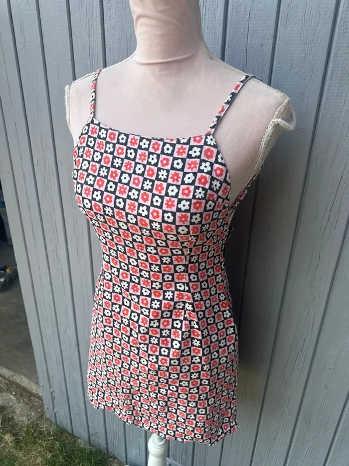 Robe d’été fines bretelles dos nu vintage coloré fleurie asos 36/S - photo numéro 3