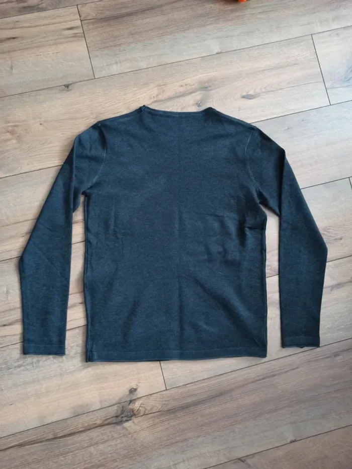 Pull gris foncé homme tête de mort manches longues L - photo numéro 5