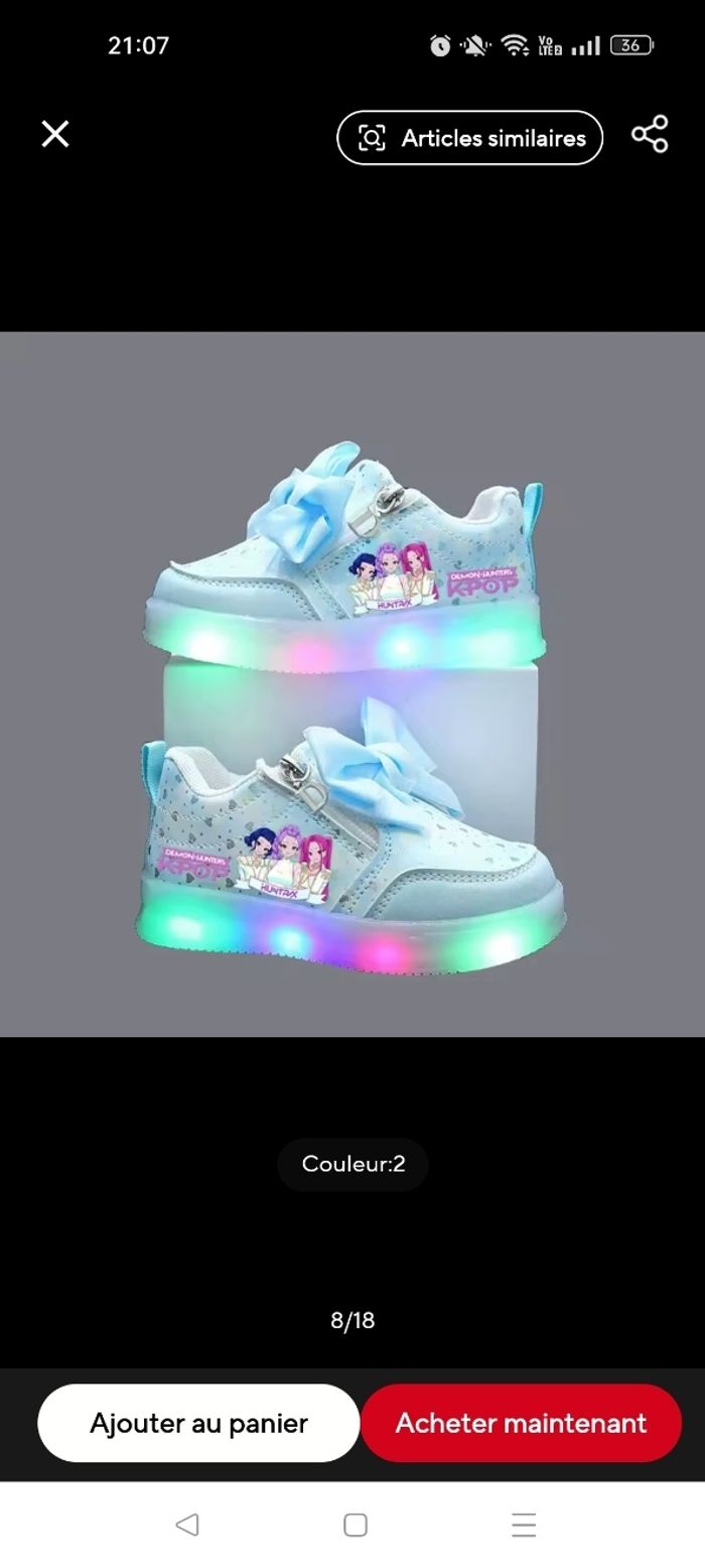 Basket k-pop lumineuse