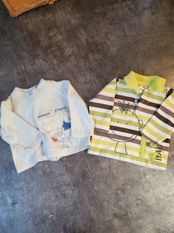 Lot polo/sous pull manches longues bébé garçon 3 mois très bon état