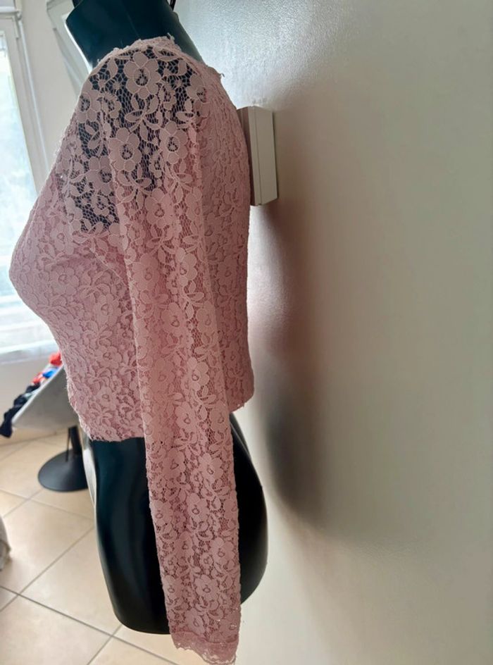 Haut court en dentelle rose – Sans marque - photo numéro 2