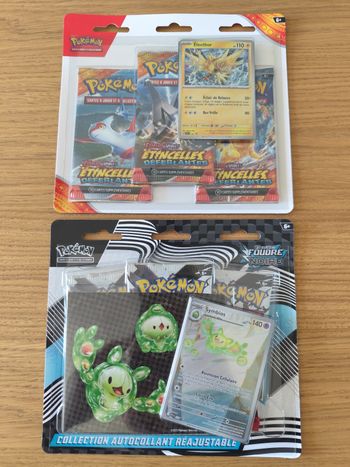 Lot tripack cartes Pokémon boosters etincelles déferlantes foudre noire