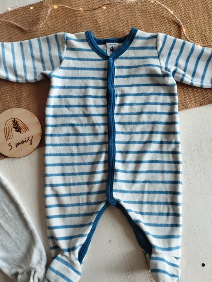 2 pyjamas/ grenouillères bébé garçon, 3 mois - photo numéro 3