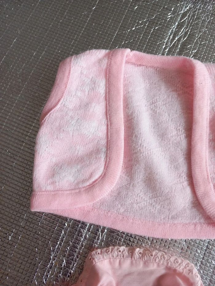 Chemise + gilet 6mois rose - photo numéro 4