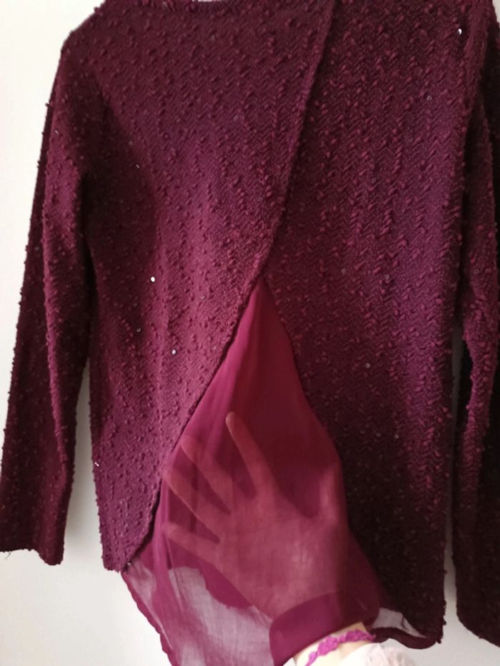 Magnifique pull sequins bordeaux - taille M - neuf - photo numéro 5