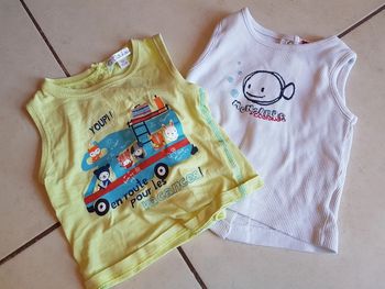 Lot de 2 débardeurs garçon 6 mois