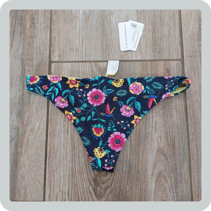 Bas de maillot de bain bleu marine à motif fleuri - Taille 38 Banana Moon - photo numéro 2