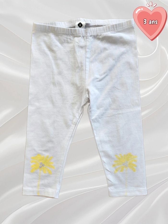 Legging court blanc fille 3 ans