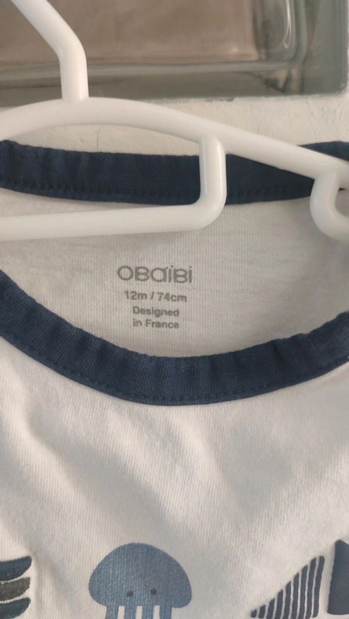 Tee-shirt manches longues obaibi 12 mois - photo numéro 3