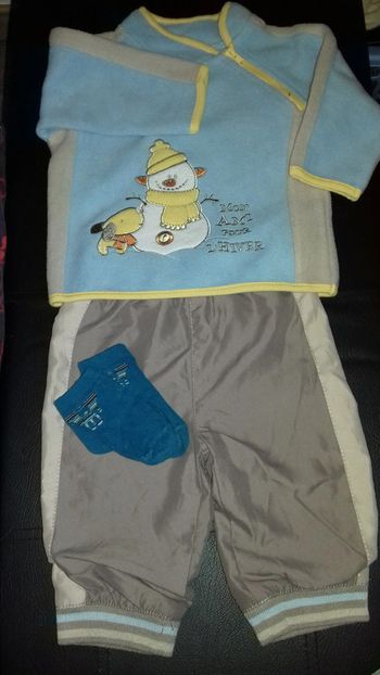 Ensemble hiver 🚼  bébé garçon chaud polaire sport d'hiver ski 6 mois bleu
