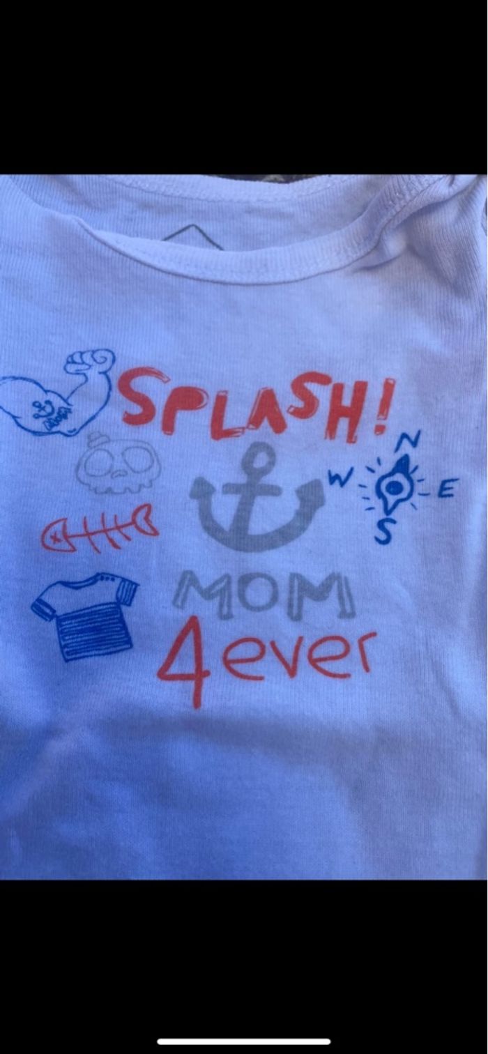 Body tex baby blanc bleu et orange - photo numéro 2