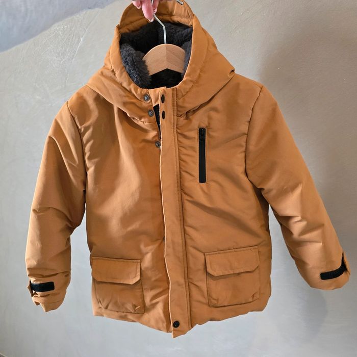 Parka veste fourrure mi-saison gemo 4 ans camel grise - photo numéro 3