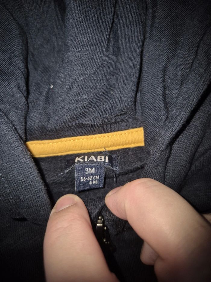Veste zippé bleu marine 3 mois kiabi - photo numéro 3
