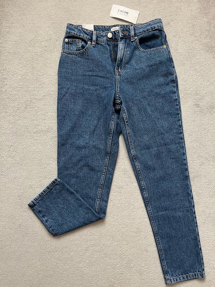 Jean mom taille haute Cache Cache, taille 36, neuf - photo numéro 2