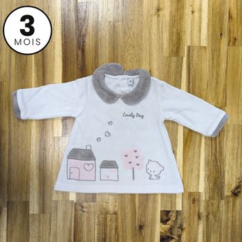 Pull velour / tunique chaude - 3 mois