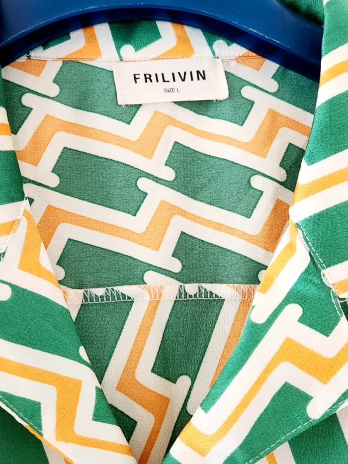 🟢 Ensemble d'été homme Frilivin - Taille L/XL - Motif graphique vert/jaune 🌞 - photo numéro 3