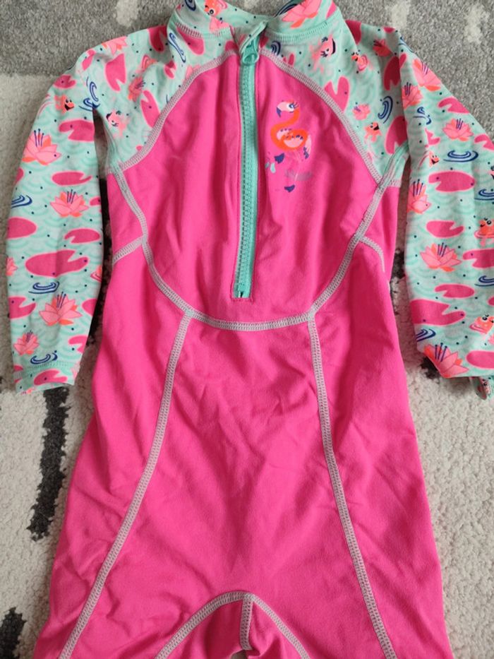 Combinaison anti UV maillot de bain flamant rose