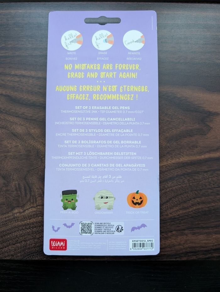 ⚰️🎃🧟 Stylos Effaçable Legami - Halloween 2023 🧟 🎃⚰️ *TRÈS RARE* - photo numéro 5