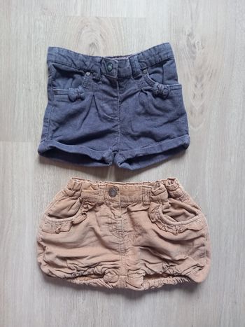 Lot de 2 shorts velours 6M