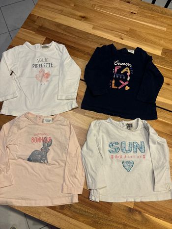Lot de 4 tshirts manches longues