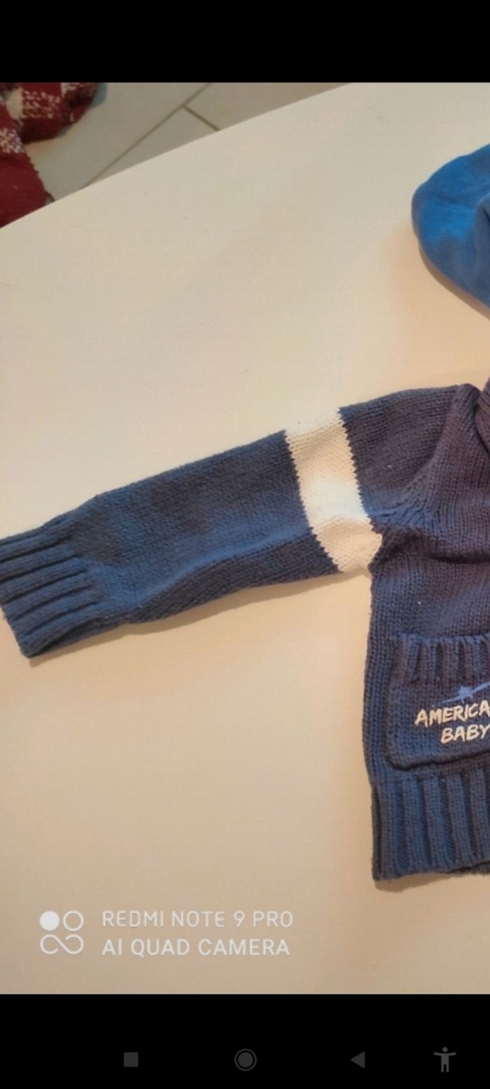 Gilet bleu capuche - photo numéro 3