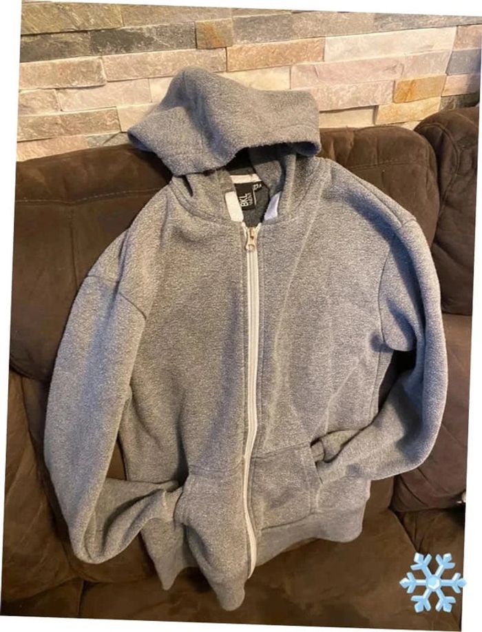 Sweat-shirt à capuche gris - photo numéro 3