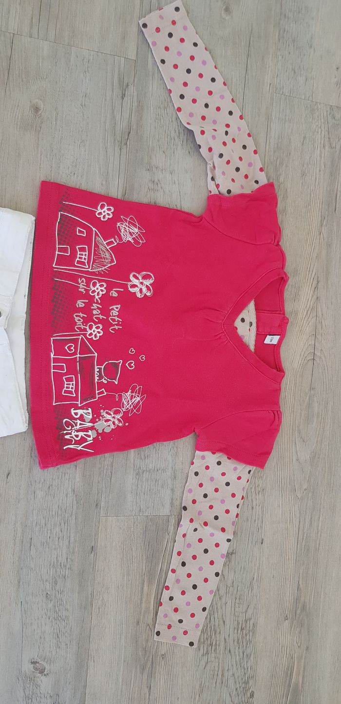 Lot 2 t-shirt + 2 pulls fille 2 ans - photo numéro 2
