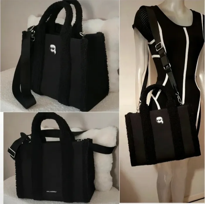 Sac XXL. Tissu et fourrure. Bandoulière réglable amovible. Karl Lagerfeld authentique. Neuf 🥰 - photo numéro 11