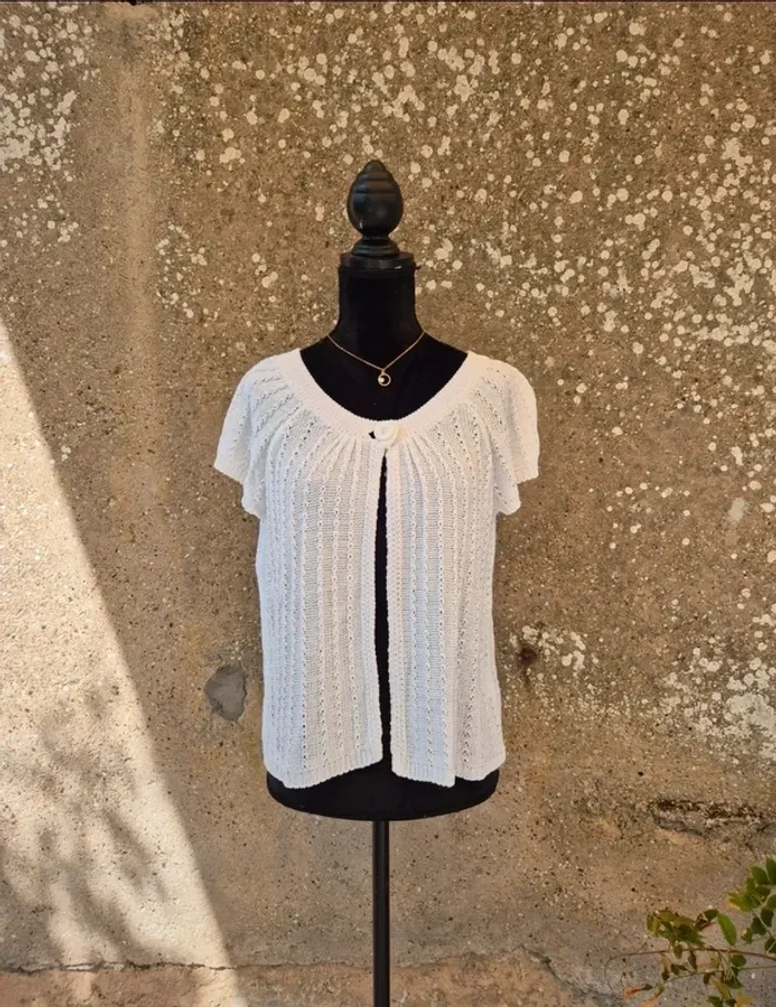 Top en mailles blanc T.40/42