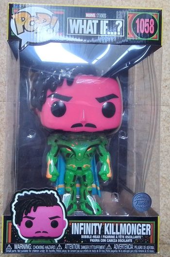Figurine jumbo pop 25cm infinity killmonger 1058 glow in the dark