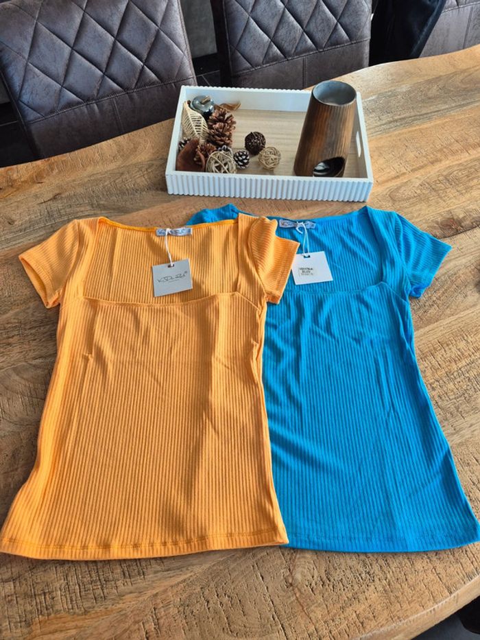 Lot de 2 Tops Manches Courtes Taille S/36