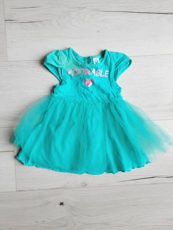 Vêtement fille robe tulles bleu Adorable Tex 6 mois