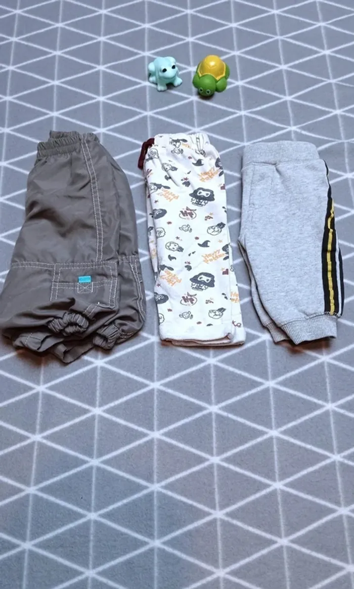 🦁 Lot 3 pantalons, 6 mois garçon