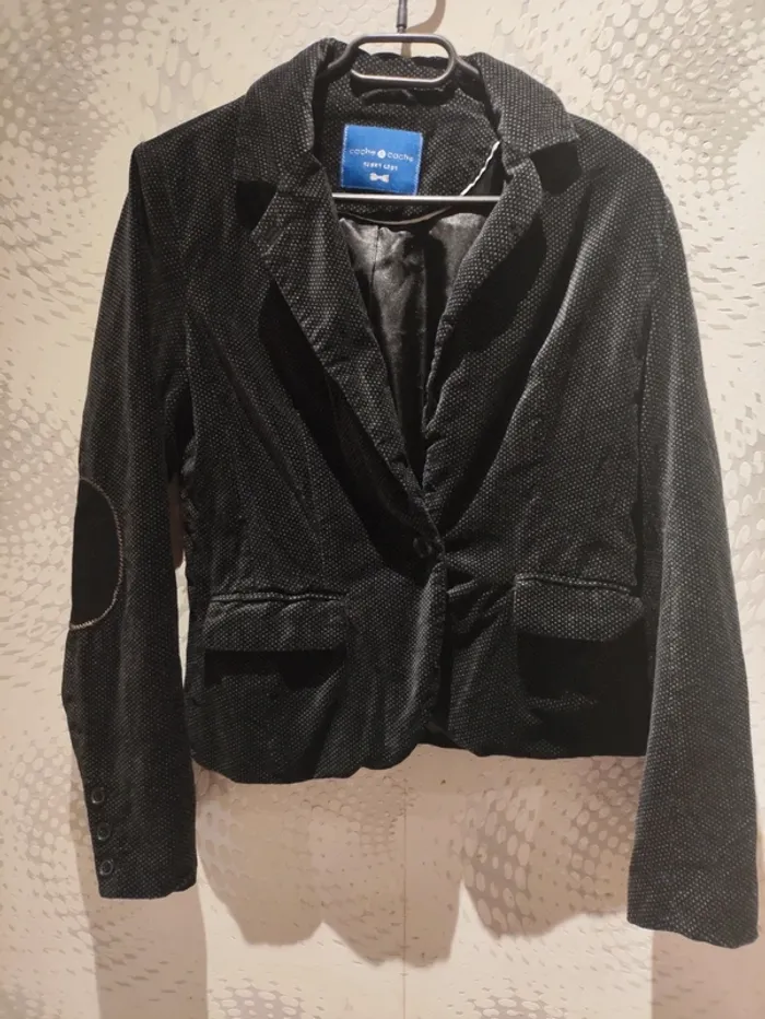 Blazer noir Cache Cache motif pois blanc bon état Taille S / 36