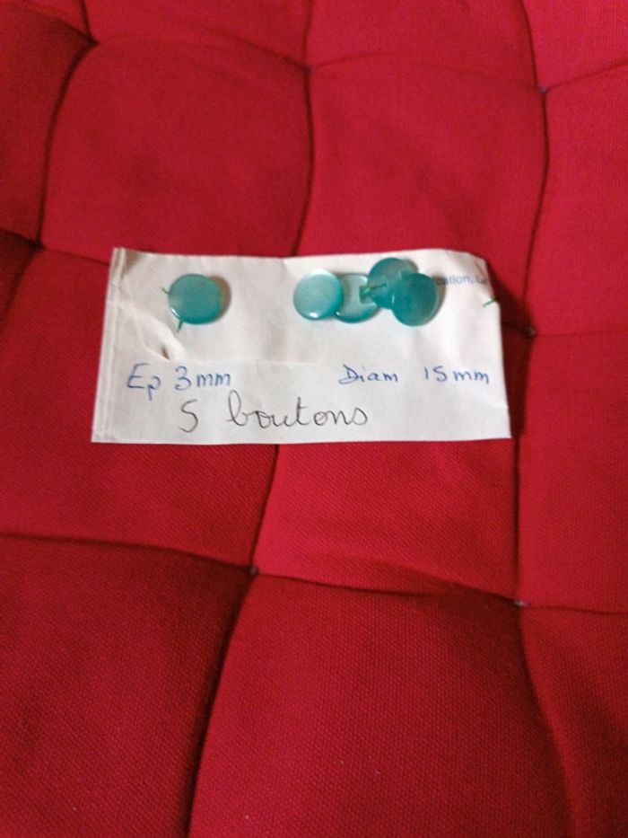 Lot 5 boutons turquoise