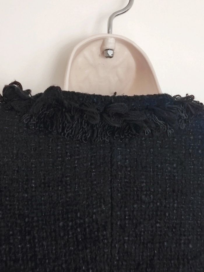 Veste blazer tweed froufrou noir fil argent laine Vintage / Apart - 34/XS ร 36/S - photo numรฉro 14