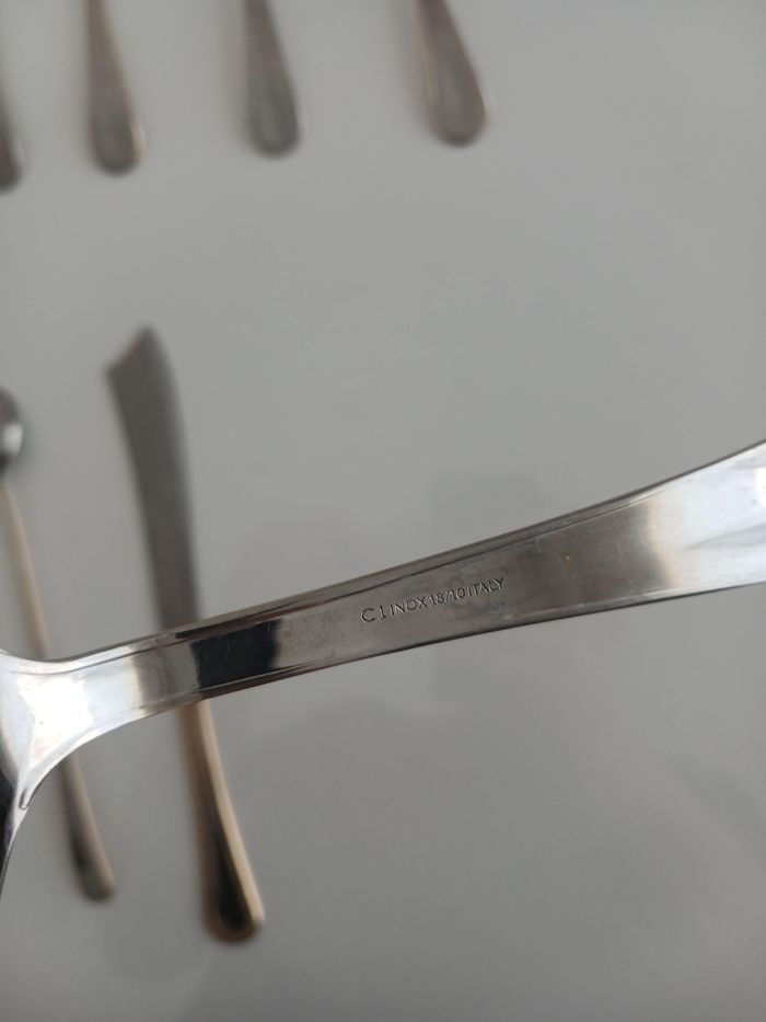 Ménagère de service 7 pièces - Inox 1810 Italie - Finition Dorée - photo numéro 8