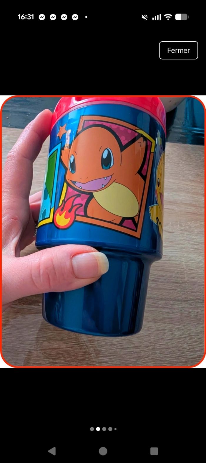 Tasse à paille Pokémon - Pikachu & Starters neuve - photo numéro 2