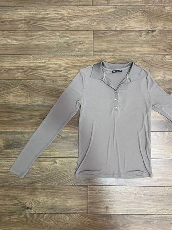Haut manches longues col polo Zara belle matière