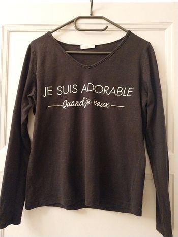 T-shirt noir "je suis adorable quand je veux"