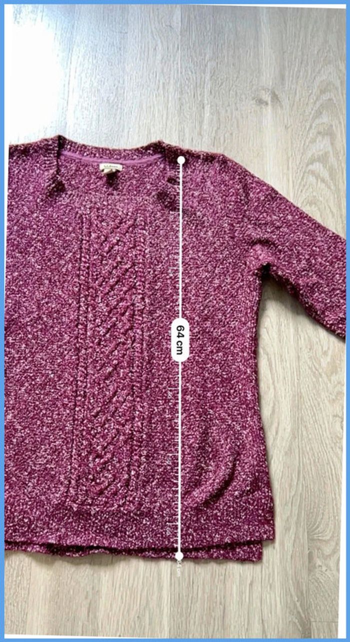 Pull torsadé Femme L.L. Bean Bordeaux Taille M - photo numéro 4