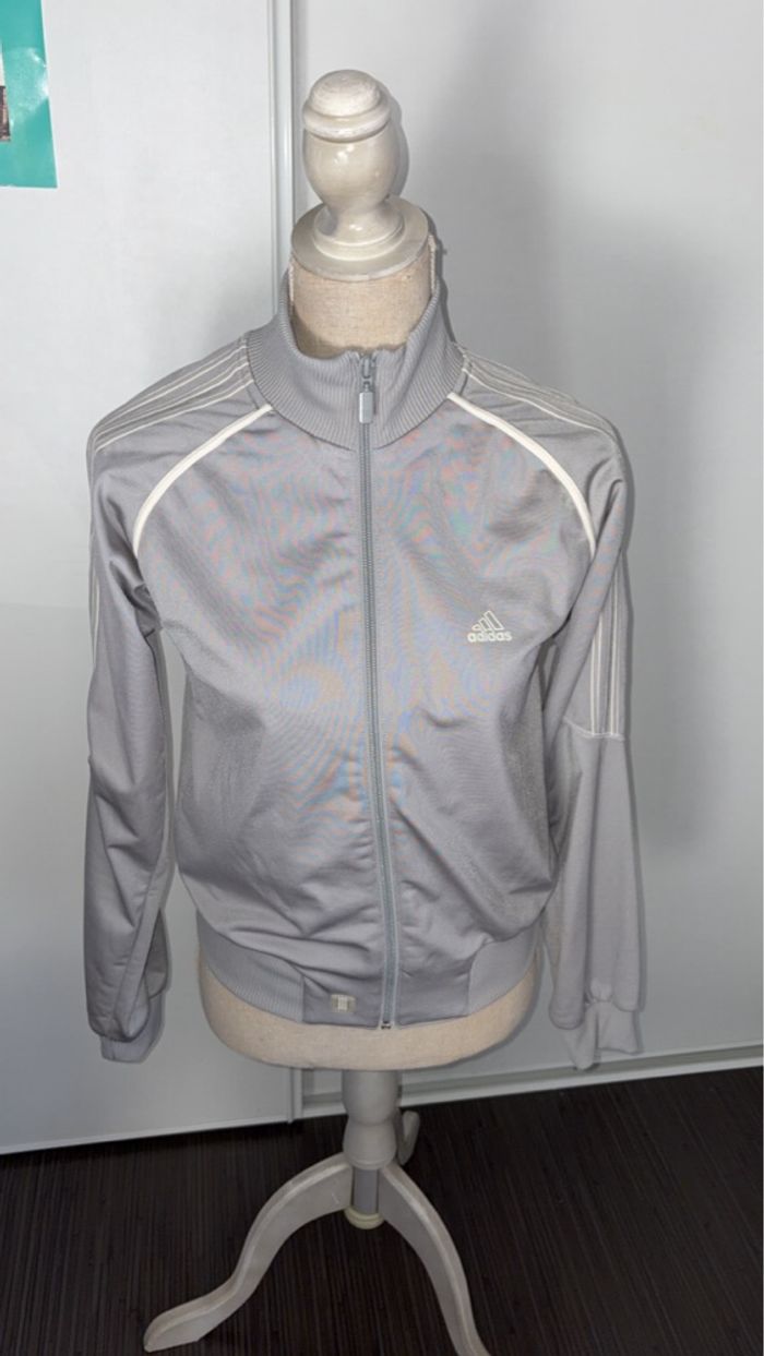 Adidas - Veste de sport vintage - Taille 14A/XS - Gris perle - photo numéro 1