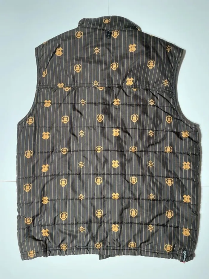 Quiksilver Puffer vest doudoune sans manches black brown Mens L - photo numéro 2
