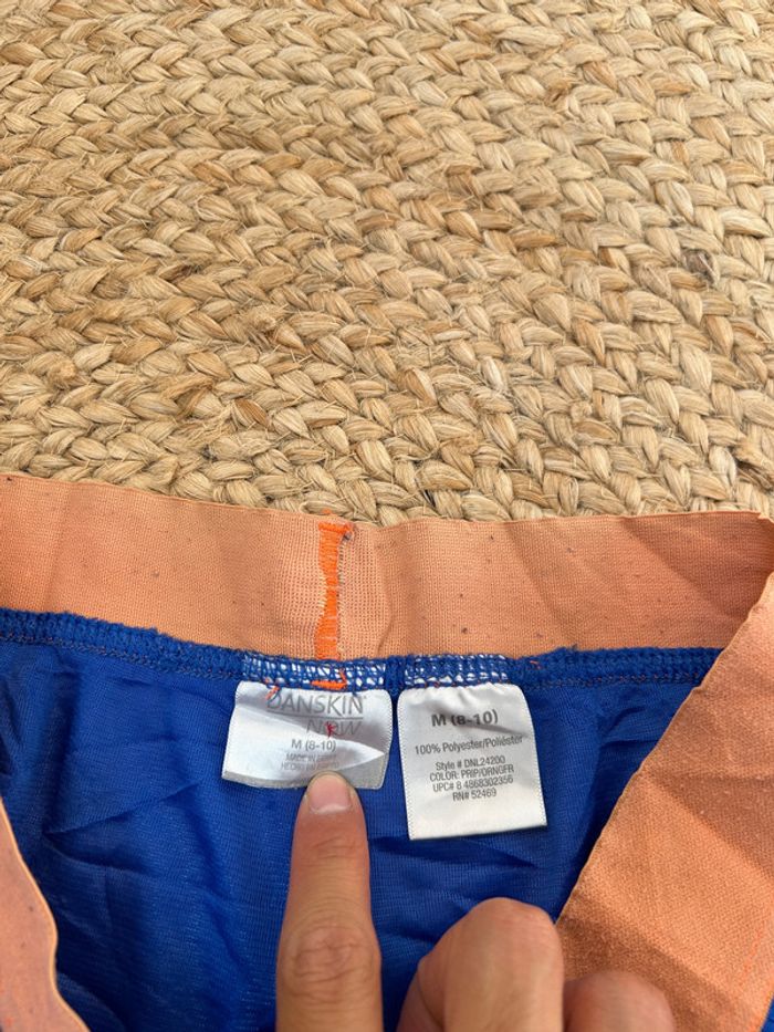 Short Danskin Fille Bleu/Orange Taille 10 Ans | Très Bon État | SNVintagefr | BS1771 - photo numéro 3