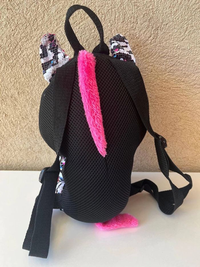 Sac à dos peluche sequins Zoey le zèbre 30cm marque T’y - photo numéro 2
