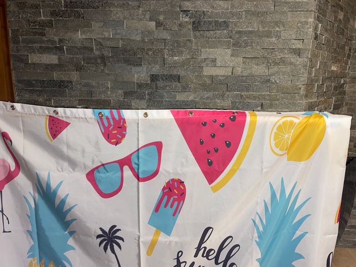 Home Laval Rideau de douche de bain Modèle Hello Summer ananas 150 x 180 cm Comme neuf - photo numéro 3