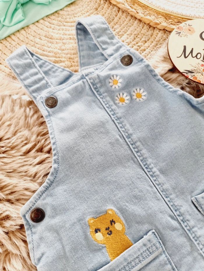 Robe bretelles 9mois bébé fille + bandeau TU - photo numéro 2