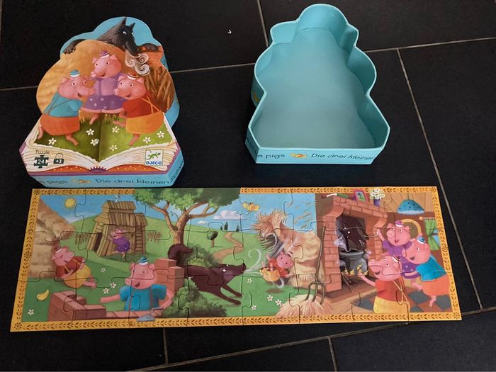 Puzzle Djeco Les trois petits cochons - photo numéro 2