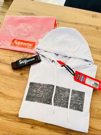 Sweat à capuche supreme grip blanc homme taille M neuf avec étiquette