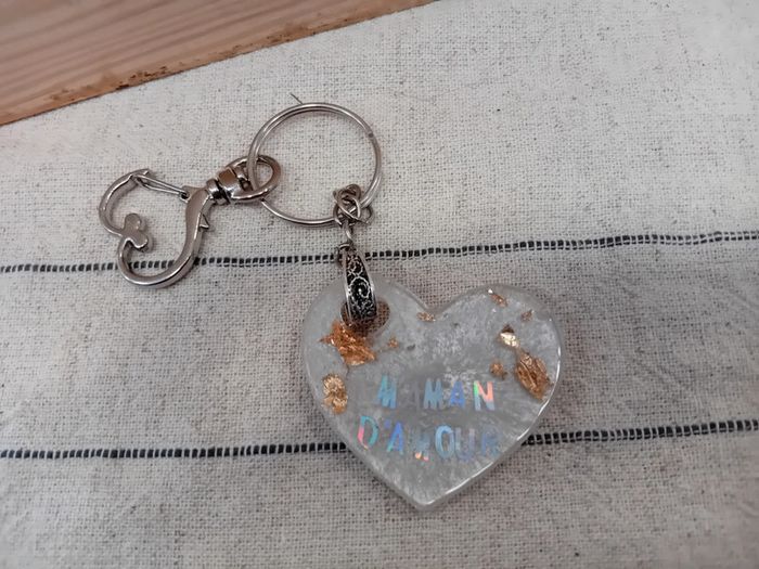 Porte clé cœur maman d'amour - photo numéro 2